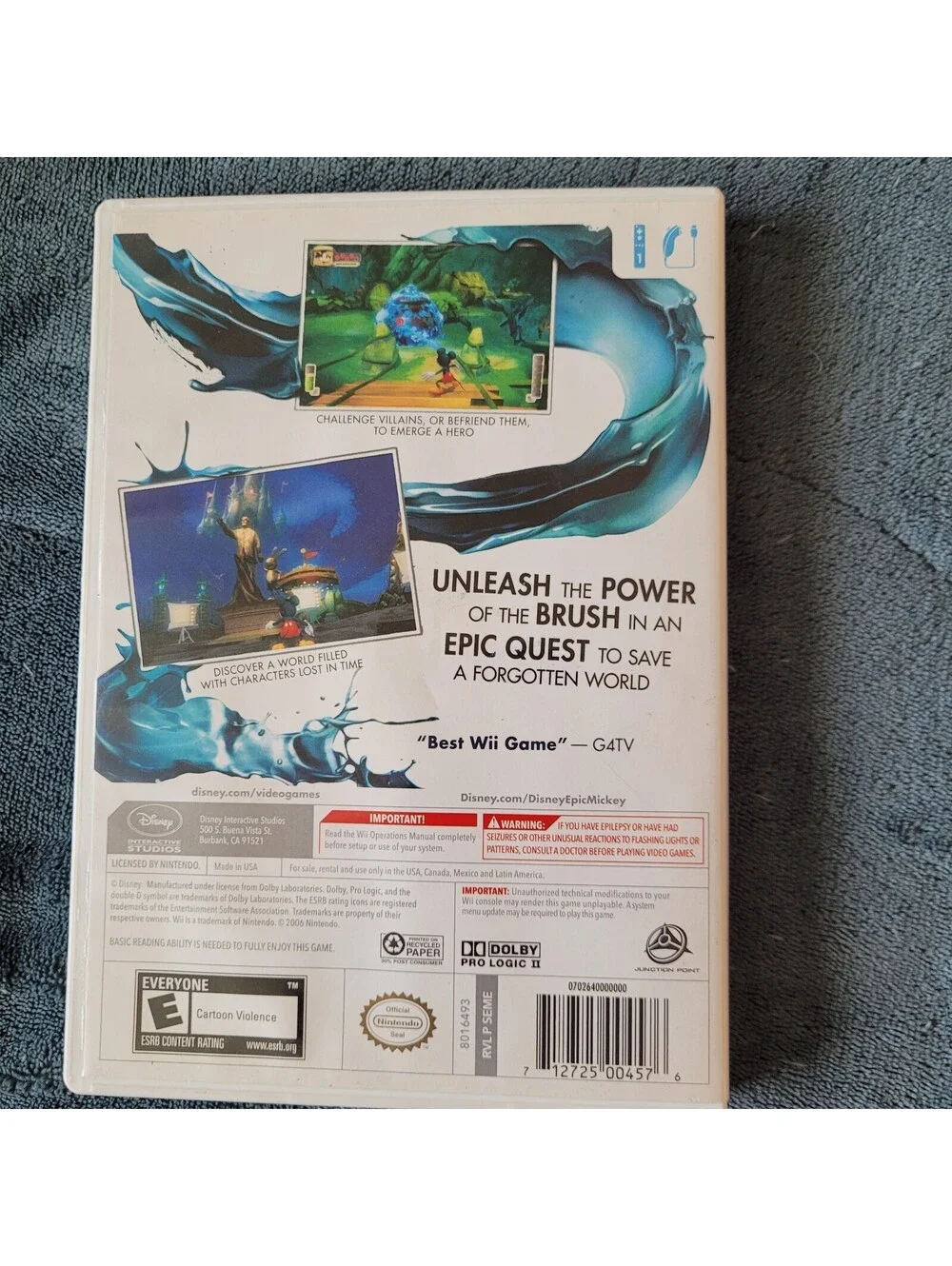 Disney Epic Mickey Nintendo Wii Complete CIB W/manual. Tested! Ships Fast